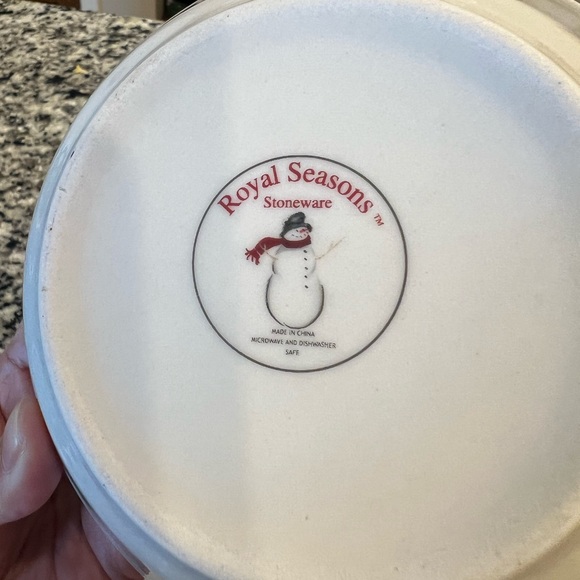 Set of 6~ Royal Seasons Snowman Christmas Coupe Cereal Bowl Holiday Snowmen - Picture 5 of 5